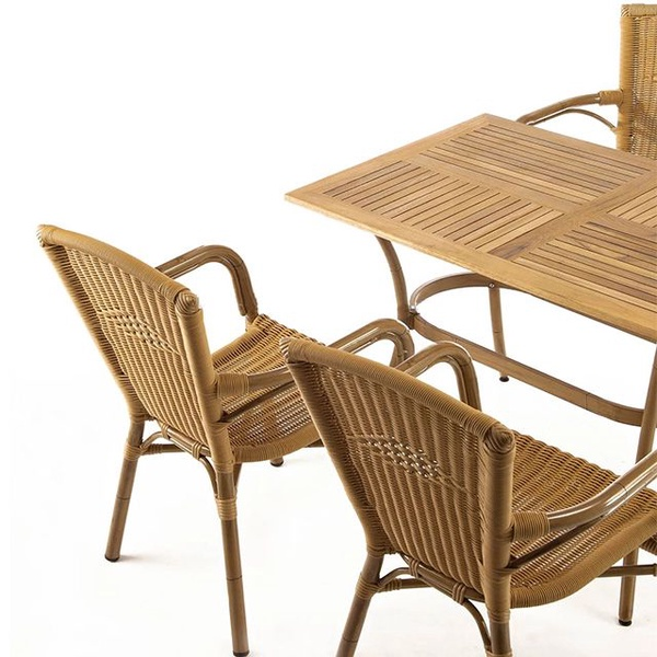 مجموعة غرفة فاخرة ريترو خشبية طاولة طعام مطعم علوي 【RW-05 (1) -TO】